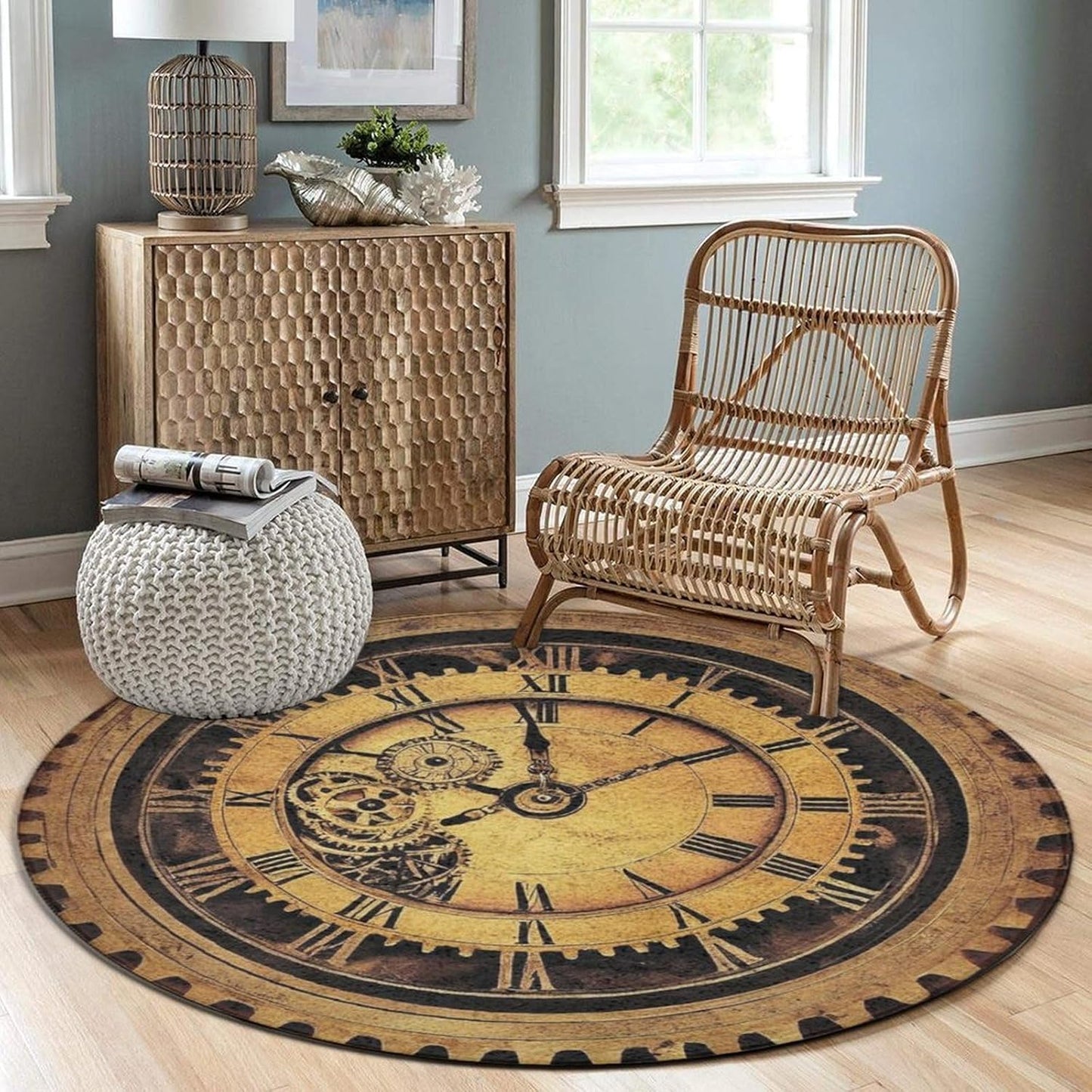 Room Sofa Yoga Soft Round Carpet, Home Decor Non Slip Kitchen Office Circle Rug, Machine Washable Modern Round Area Rug Beach Turtles, 60inch