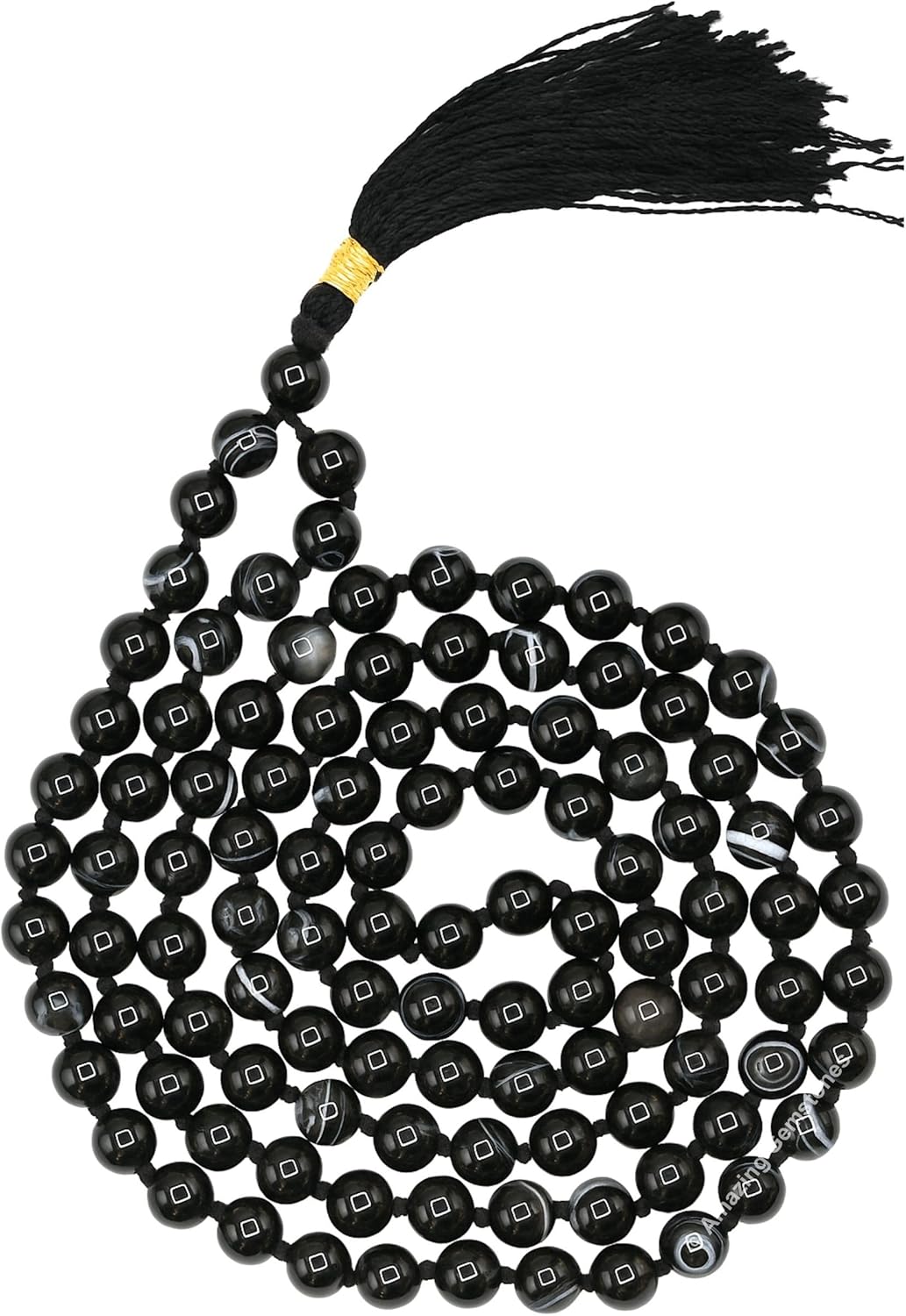 Amazing Gemstone 108 Beads Handmade Mala (Knotted, Rudraksha) - Colors B