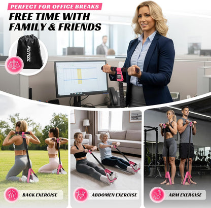 KUTIZE Multifunction Pedal Resistance Band with Handle, Upgraded Exercise Equipment with Soft Foot Pedal for Sit Up & Full-Body Home Gym Workouts, Core/ABS Training, Pilates, Yoga & Physical Therapy