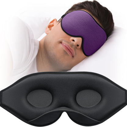 MABAO Sleep Mask for Side Sleeper, Eye Mask for Sleeping Women Men, 3D Contoured Cup No Eye Pressure 100% Light Blocking Sleeping Mask with Adjustable Strap Night Blindfold Flight, Travel, Nap, Black