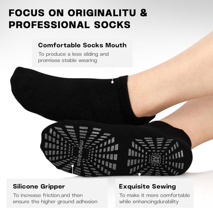 unenow 5 Pairs Pilates Socks for Women Non Slip Socks with Grips for Yoga Hospital Barre Barefoot