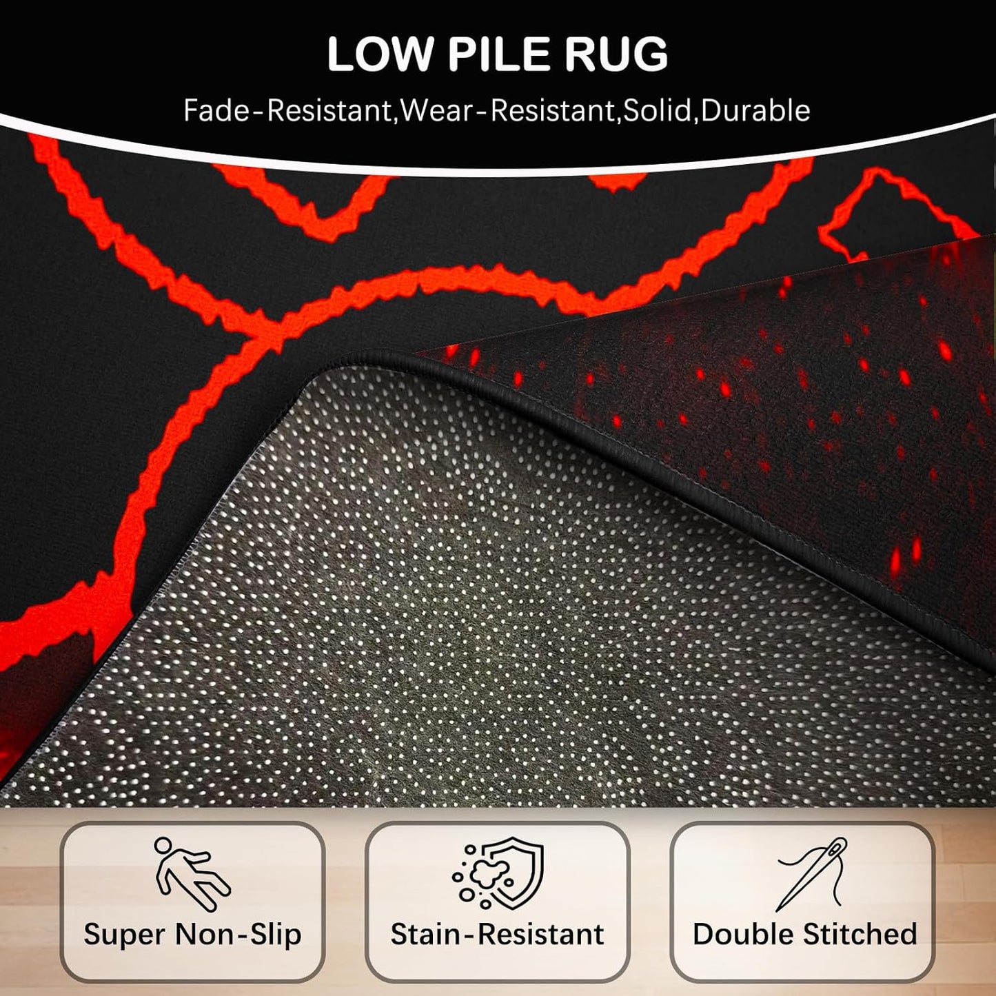 Game Controller Rugs for Bedroom Boys Living Room Gamer Gamepad Red Carpets Floor Mat Player Indoor Mats Gaming Art Design Home Decor Crystal Doormat Yoga Mats 3'x5'