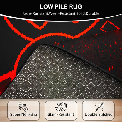 Game Controller Rugs for Bedroom Boys Living Room Gamer Gamepad Red Carpets Floor Mat Player Indoor Mats Gaming Art Design Home Decor Crystal Doormat Yoga Mats 3'x5'