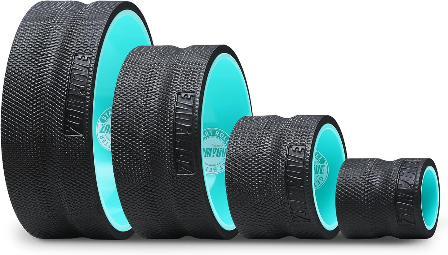 3 Pack Back Roller- Yoga Wheel for Back Pain Reliefn & Stretching, Back Wheel for Deep Tissue Massage, Foam Roller for Physical Therapy & Exercise