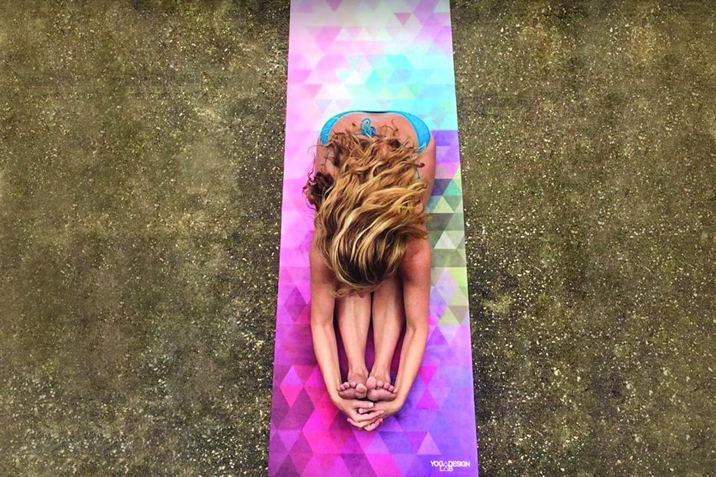 YOGA DESIGN LAB | The Combo Yoga Mat | 2-in-1 Mat+Towel | Eco Luxury | Ideal for Hot Yoga, Power, Bikram, Ashtanga, Sweat | Studio Quality | Includes Carrying Strap!