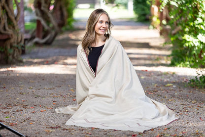 Versatile Premium Wool Blend Meditation Shawl - Large Unisex Prayer Wrap, Oversized Scarf & Yoga Blanket
