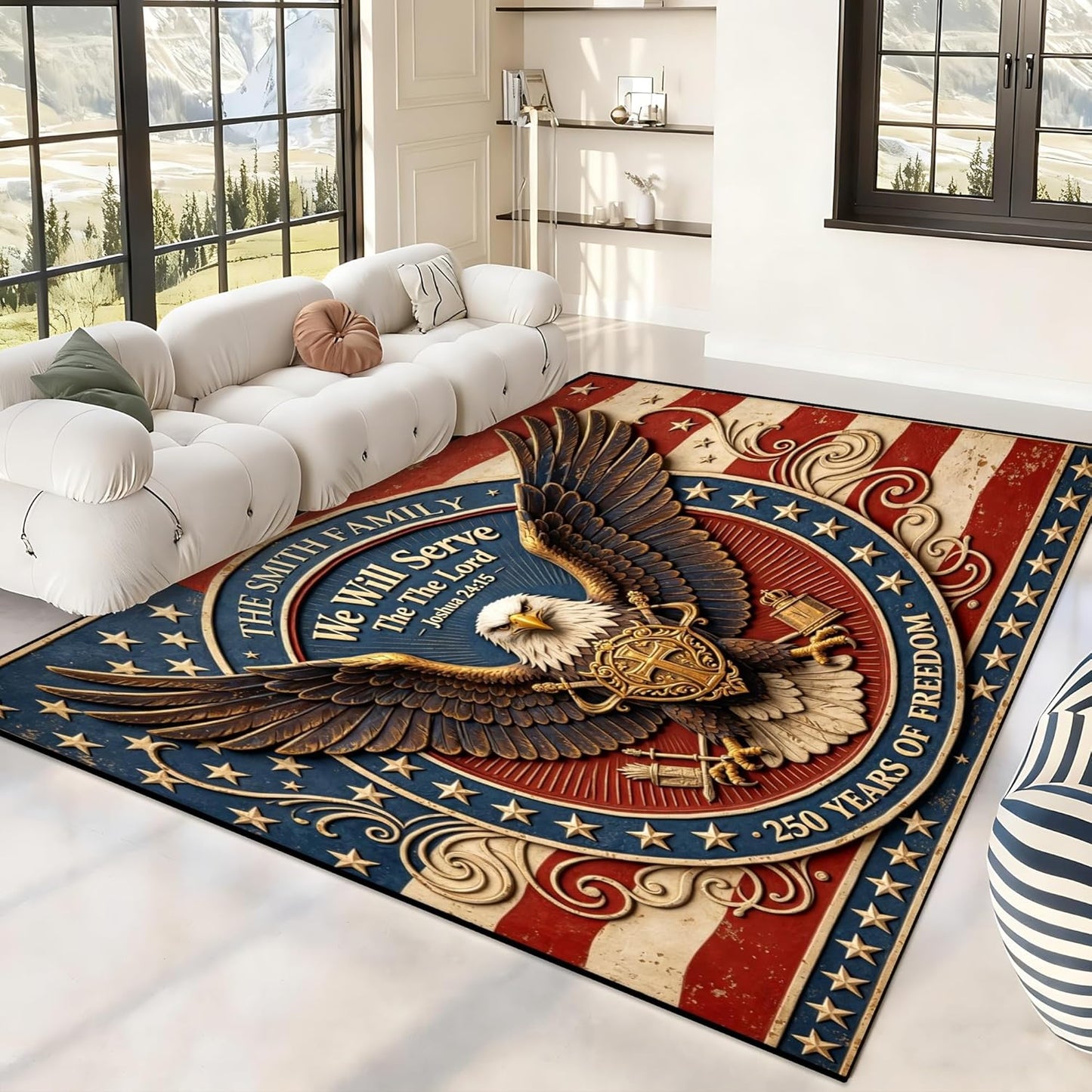 Personalized Family Name Initials Monogram Pink Rug, Shining Butterfly Printed Carpets for Girls Kids Butterfly Theme Living Room Indoor Bedroom Decor 5'×7' Soft Polyester Yoga Mat