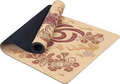 Cork Yoga Mat with Natural Rubber Base, Extra Size, Thickness and Support, Excellent Cushion & Grip, Non-Slip, Non-Toxic, Sweat-Resistant, Sustainable, Eco-friendly Exercise Mat