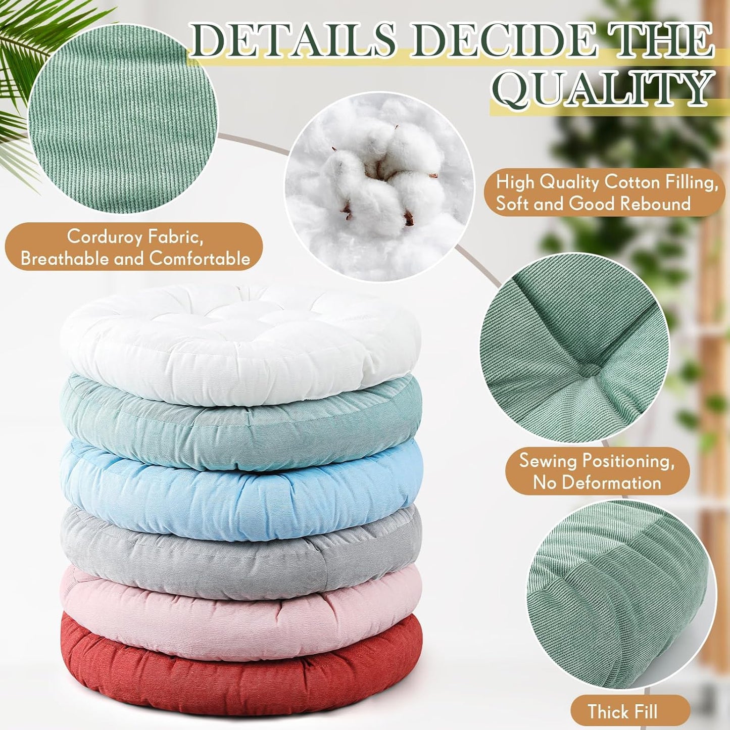 Jerify Floor Pillow Cushions Large Round Square Large Meditation Floor Pillow for Classroom Adult Meditation Picnic Party Seating Learning Daycare School(Square,Mixed Colors,4 Pcs)