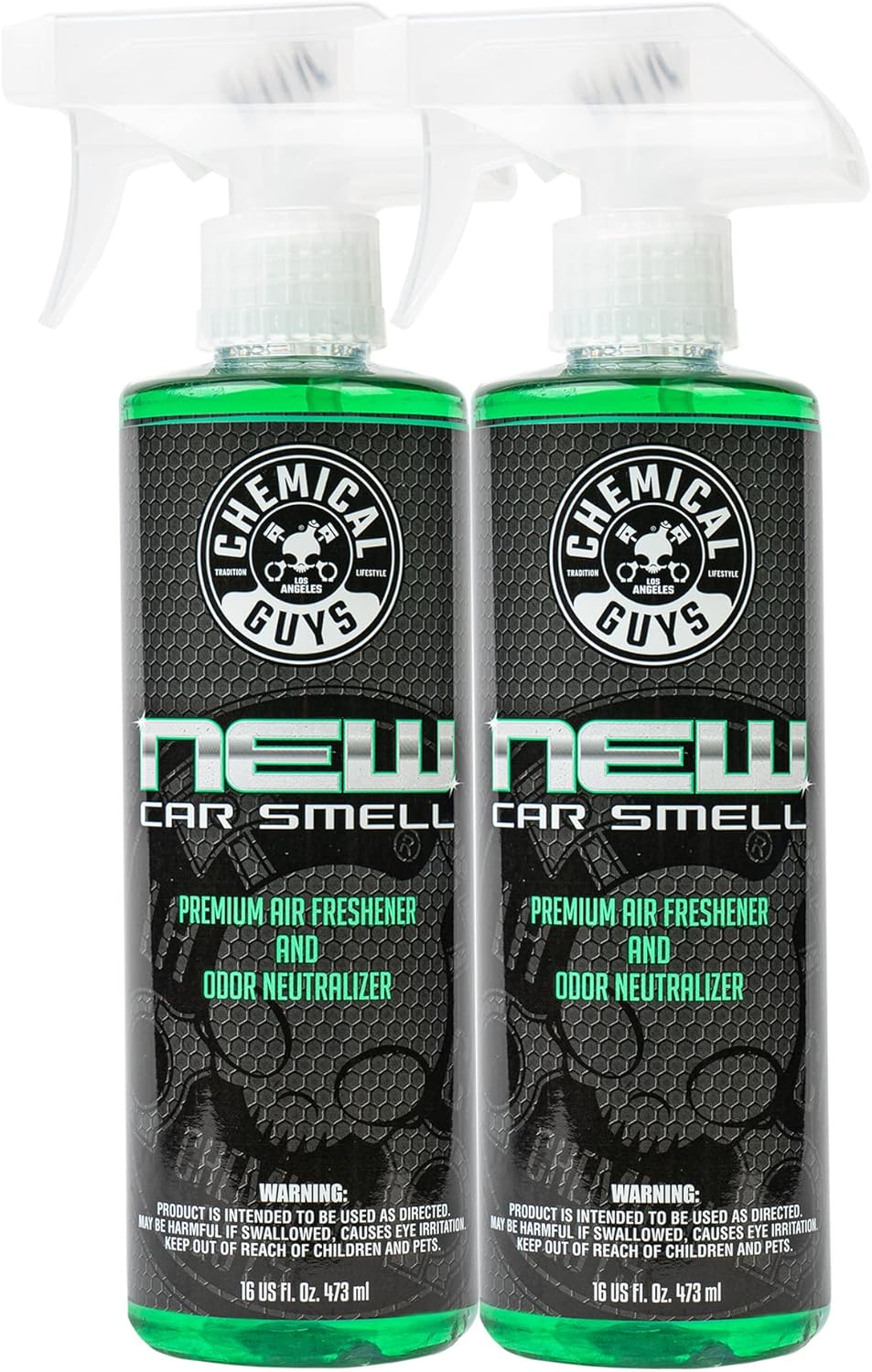 Chemical Guys New Car Smell Air Freshener and Premium Odor Eliminator Refreshes & Neutralizes Odors, Great Car Fresheners for Trucks, SUVs, RVs, and More - 16 oz