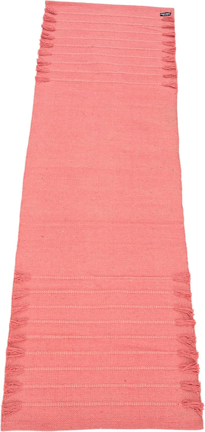 Indian Handmade100 % Organic Anti Skid Multi Colour Cotton Yoga Mat - Eco-Friendly Hand-Woven Rug - Non-Slip & Thick (24”x72”x5mm) for Hot yoga & Everyday Fitness at Home - Comfortable & Foldable Extra-Long Mat