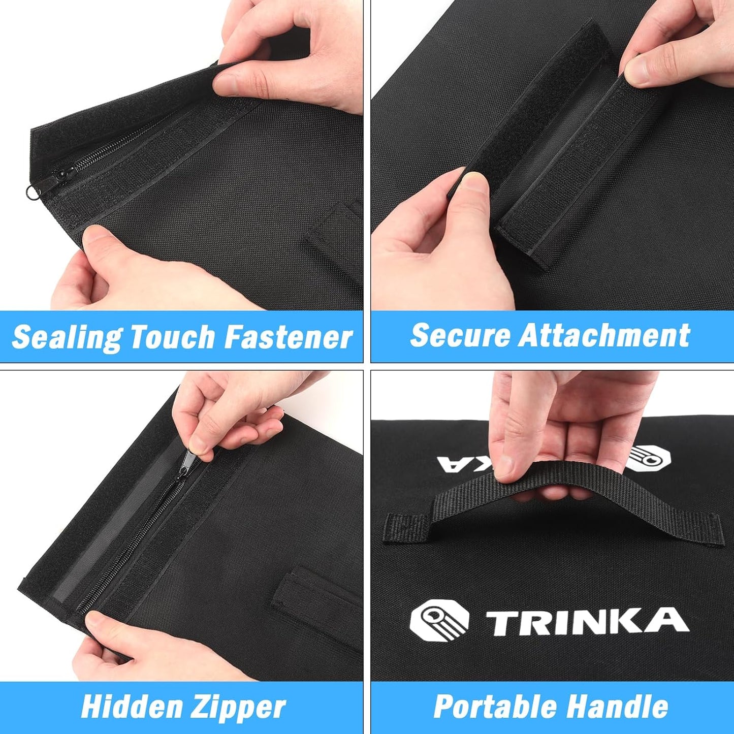 4PCS Sports Net Sandbags, All Sport Sandbags, Weighted Anchors for Baseball Nets, Soccer Goals, Golf Nets, Football Nets, Hockey Nets and More, Black