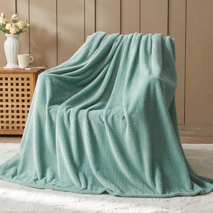 NEWCOSPLAY Super Soft Throw Blanket Light Purple Premium Silky Flannel Fleece Leaves Pattern Lightweight Bed Blanket All Season Use (Light Purple, Throw(50"x60")) - Colors A