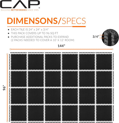 CAP Puzzle Exercise Mats | 3/4” Thick EVA Interlocking Foam Tiles for Home Gym Flooring | Multiple Options