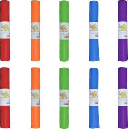Kids Yoga Mats, 60" x 24" Exercise Mats, 4mm Non Slip Yoga Mat for Boys and Girls, Easy to Clean Kid's Workout Mat, 10 Pack