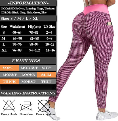 JGS1996 Butt Lifting Leggings for Women Tummy Control Workout Yoga Pants High Waisted Scrunch Booty Gym Tights