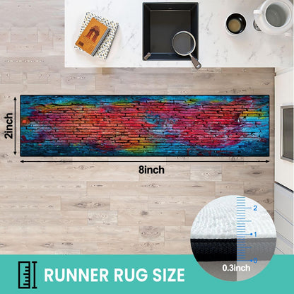 Runner Rug Washable 2x8 Leopard Print Seamless Leopard Skin Fashionable Cheetah Fur Non-Slip Hallway Area Rug Indoor Outdoor Home Decor for Entryway Bathroom Kitchen Carpet Yoga Floor Mat