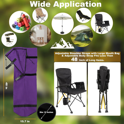 600D Oxfored Fabric Camping Chair Bag Replacement Durable Water Resistant Carrying Strap with Handle and Large Open Mouth (1 Pack, Grey, XL)