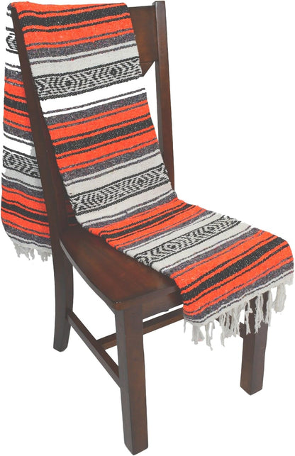 Open Road Goods Blue Mexican Blanket - Authentic Serape Falsa Blanket - Handmade