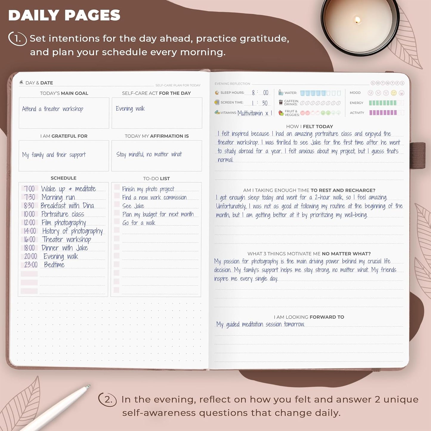 Clever Fox Self-Care Journal – Daily Reflection Notebook – Mental Health & Personal Development Planner, Meditation & Mood Log, A5 (Turquoise)