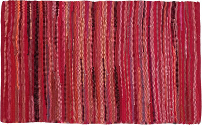 Ramanta Home 100% Cotton Chindi Hosiery Rug 24x36 Inch - Dark Multi, Farmhouse Reversible Soft Bohemeian Rugs Ideal for Entryways, Kitchen, Bedroom | Durable Lightweight Handmade Accent Doormat