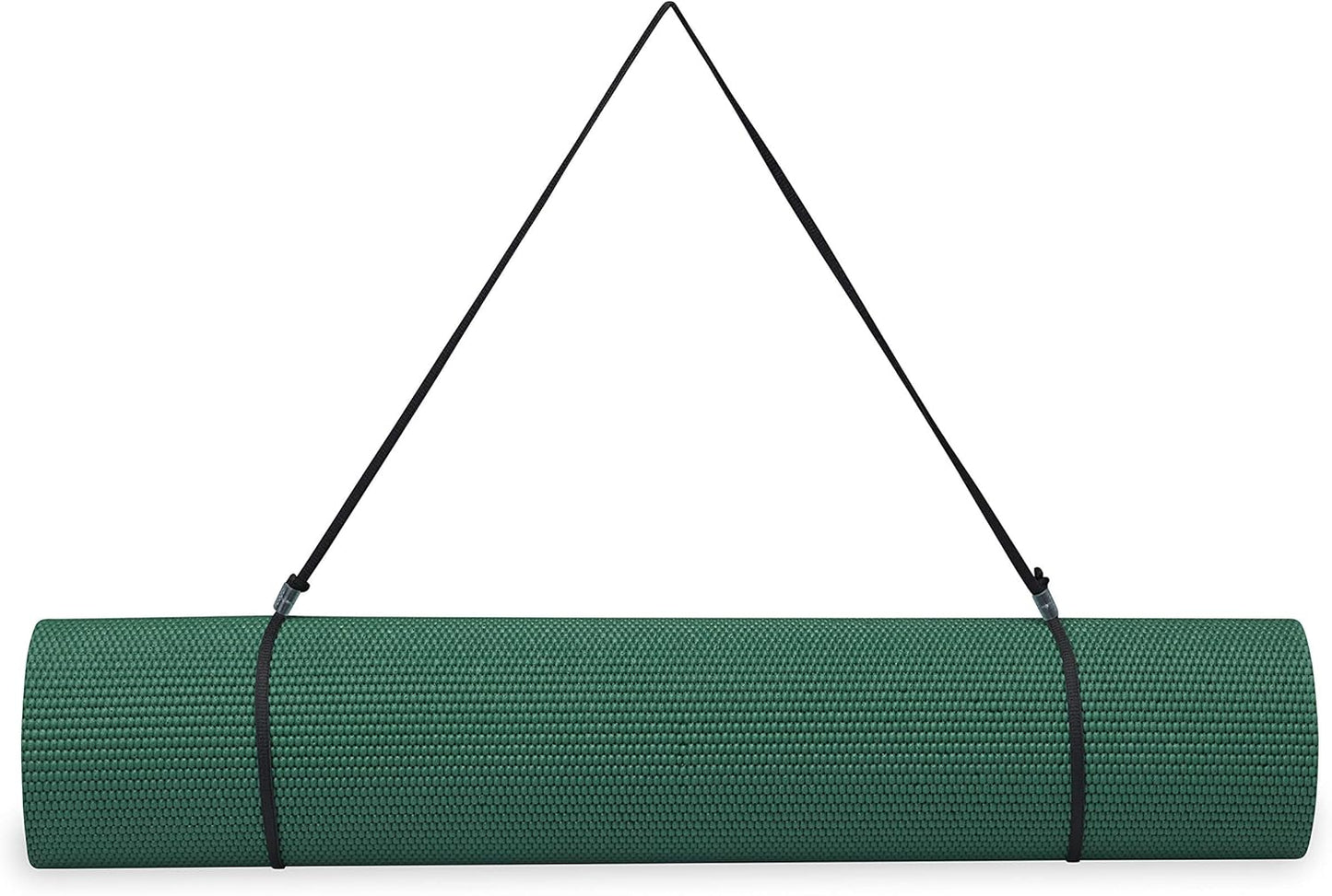 Gaiam Essentials 1/4" Thin (6mm) Yoga & Pilates, Fitness & Exercise Mat with Easy-Cinch Carrier Strap Cusion Support For Fitness and Gym Workouts