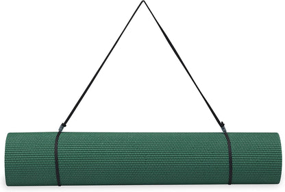Gaiam Essentials 1/4" Thin (6mm) Yoga & Pilates, Fitness & Exercise Mat with Easy-Cinch Carrier Strap Cusion Support For Fitness and Gym Workouts