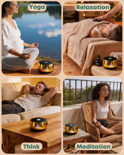 Sound Frequency Machine,Meditation Generator Instrument,Tone Device Tools - Solfeggio Frequencies Bath for Yoga, Mindfulness, Vibration System of Chakra Balancing, 5 Tones, 3 Timers