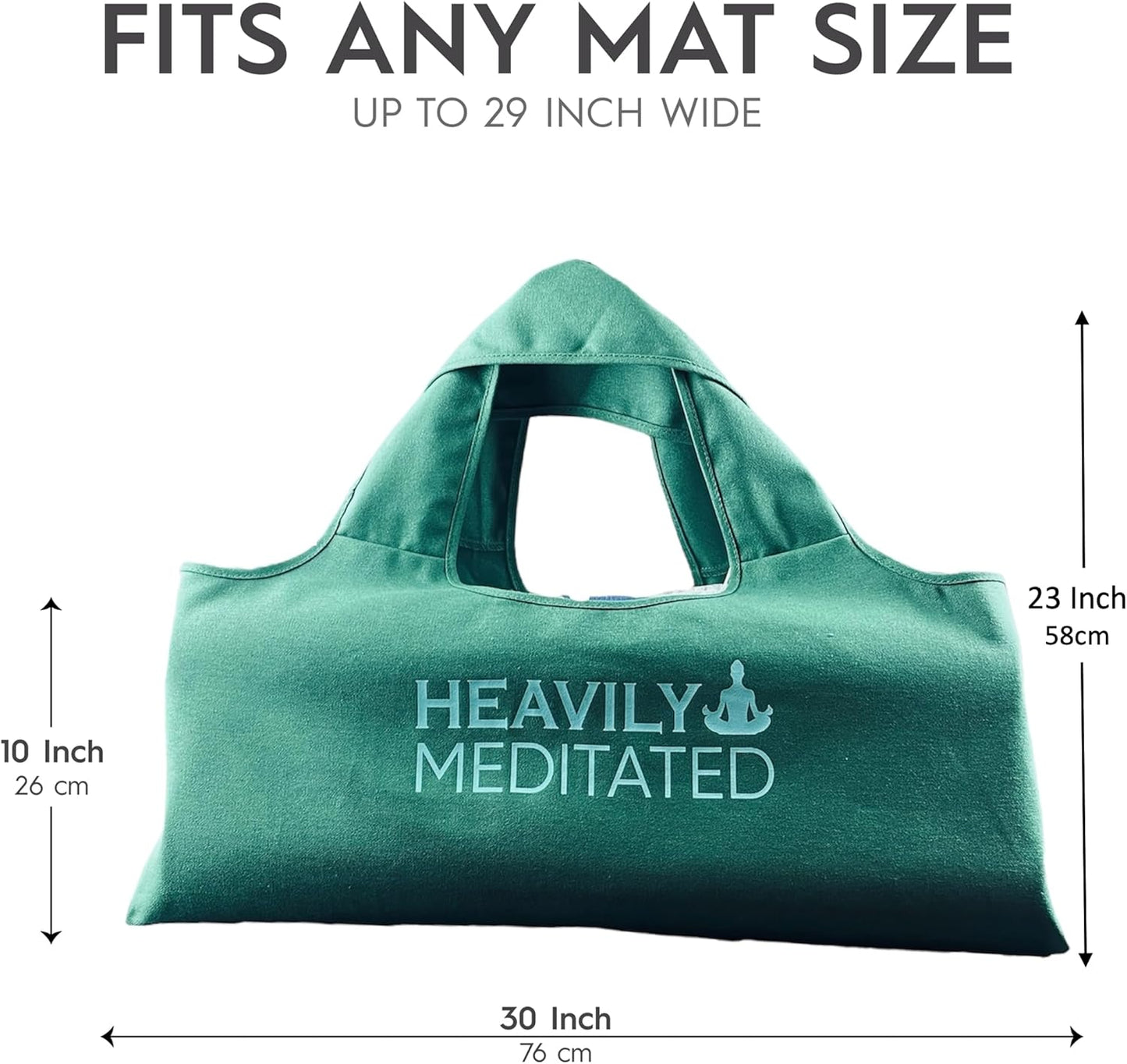 Wild Essentials Yoga Bag, Exercise, Tote, Large Carrier, Shoulder Strap, Inner Pocket, Fits Most Mats, Recycled Cotton Canvas
