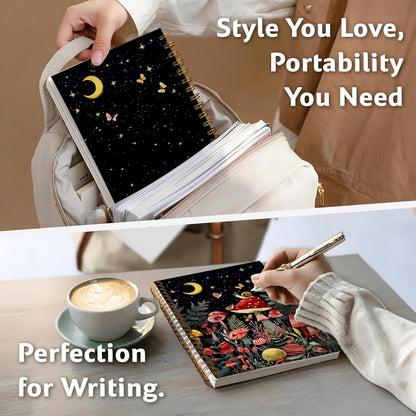 Journaling Notebooks for Women, Lotus Notebook -Meditation Yoga Spiritual Inspirational Planner Notebook Journal Gifts, A5 Spiral Journal Notebook Office Supplies Gifts for Women Birthday Christmas (Golden)