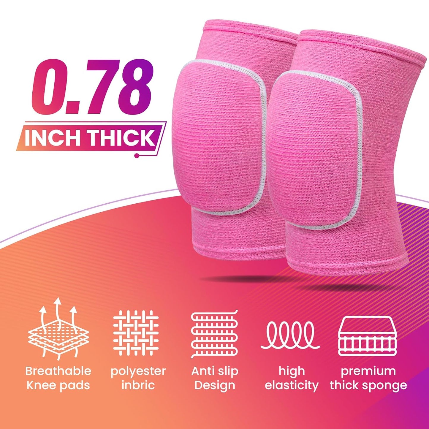Volleyball Knee Pads,Knee Pads for Women,Men,Kids,Girls,Knee Brace for Basketball Volleyball Football Dance Yoga Tennis Running Cycling Workout Climbing (Black, Small)