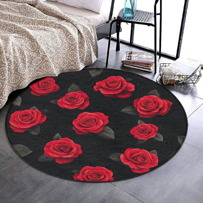 Large Home Decor Mat, Soft Round Yoga Carpet, Non Slip Machine Washable Home Office Circle Rug Gothic Witchy Sun Moon Mushroom Moth