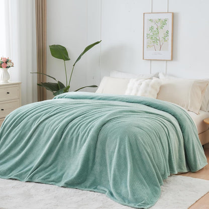 NEWCOSPLAY Super Soft Throw Blanket Light Purple Premium Silky Flannel Fleece Leaves Pattern Lightweight Bed Blanket All Season Use (Light Purple, Throw(50"x60")) - Colors A