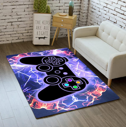 Video Game Rug - Gaming Themed Rug Gamepad Controller Area Rugs for Bedroom Gaming Carpet for Boys Game Carpet for Playrooms Bedroom Doormat Yoga Mats