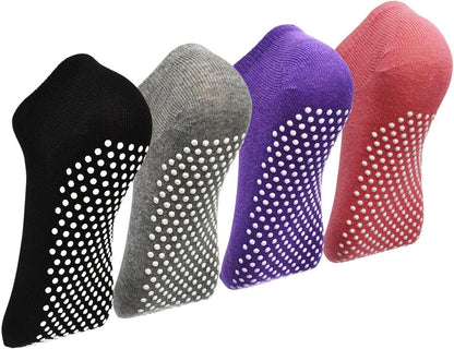ELUTONG Pilates Non Slip Grip Socks for Women 1-4 Pairs Yoga Barre Ballet Workout Hospital Grippy Sock
