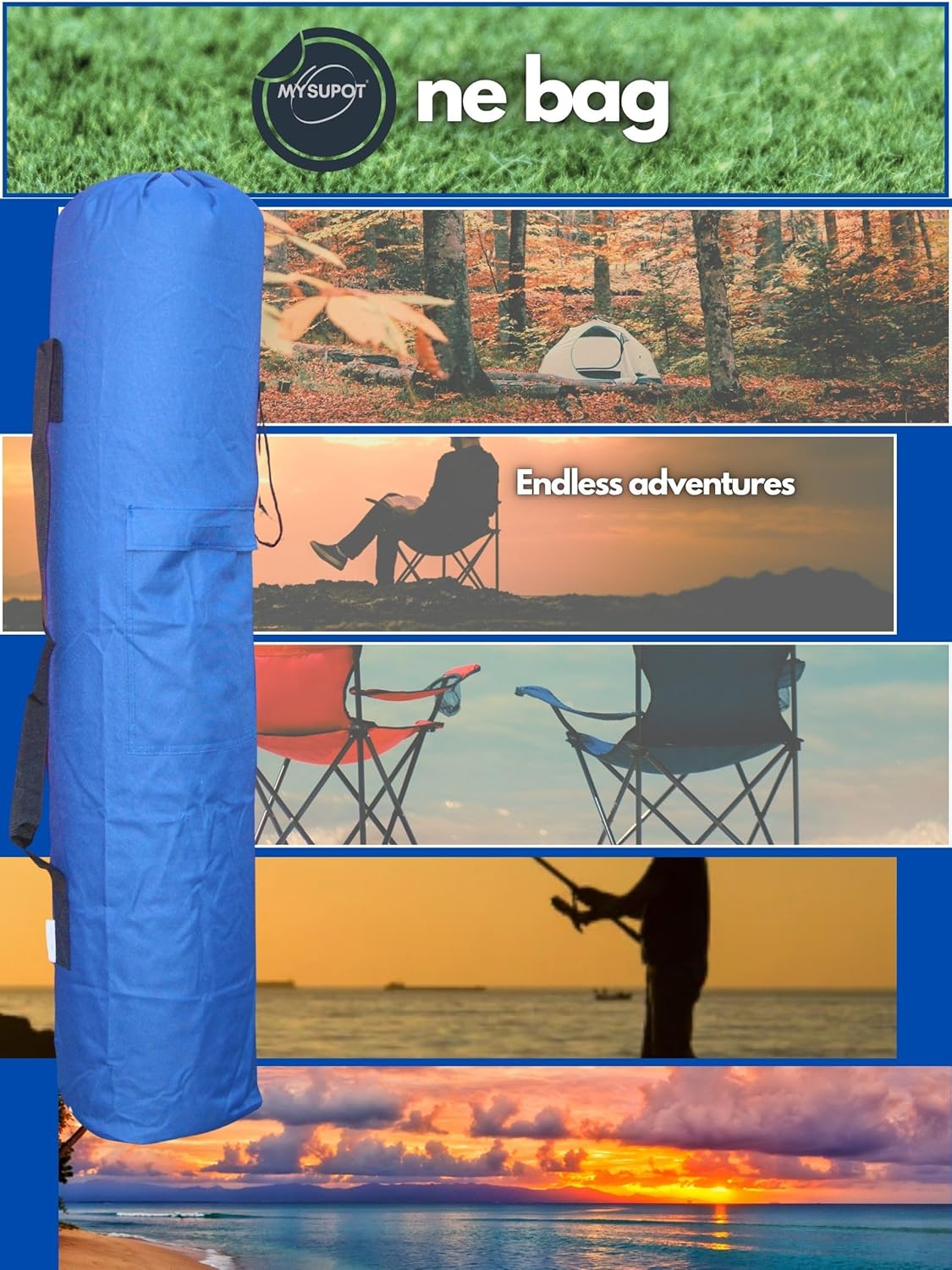Replacement Bag for Folding Camping Chair, Portable Camp Chair, Hammock, Yoga Mat, Umbrella, Tents, Tripods, Fishing Poles - 420D Oxford Polyester Fabric