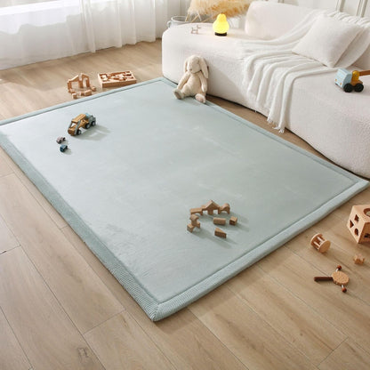 Hakuna Matte CloudSoft Mat for Floor 60" x 80" Beige – Coral Velvet Memory Foam Rug – Non-Slip, Water-Resistant