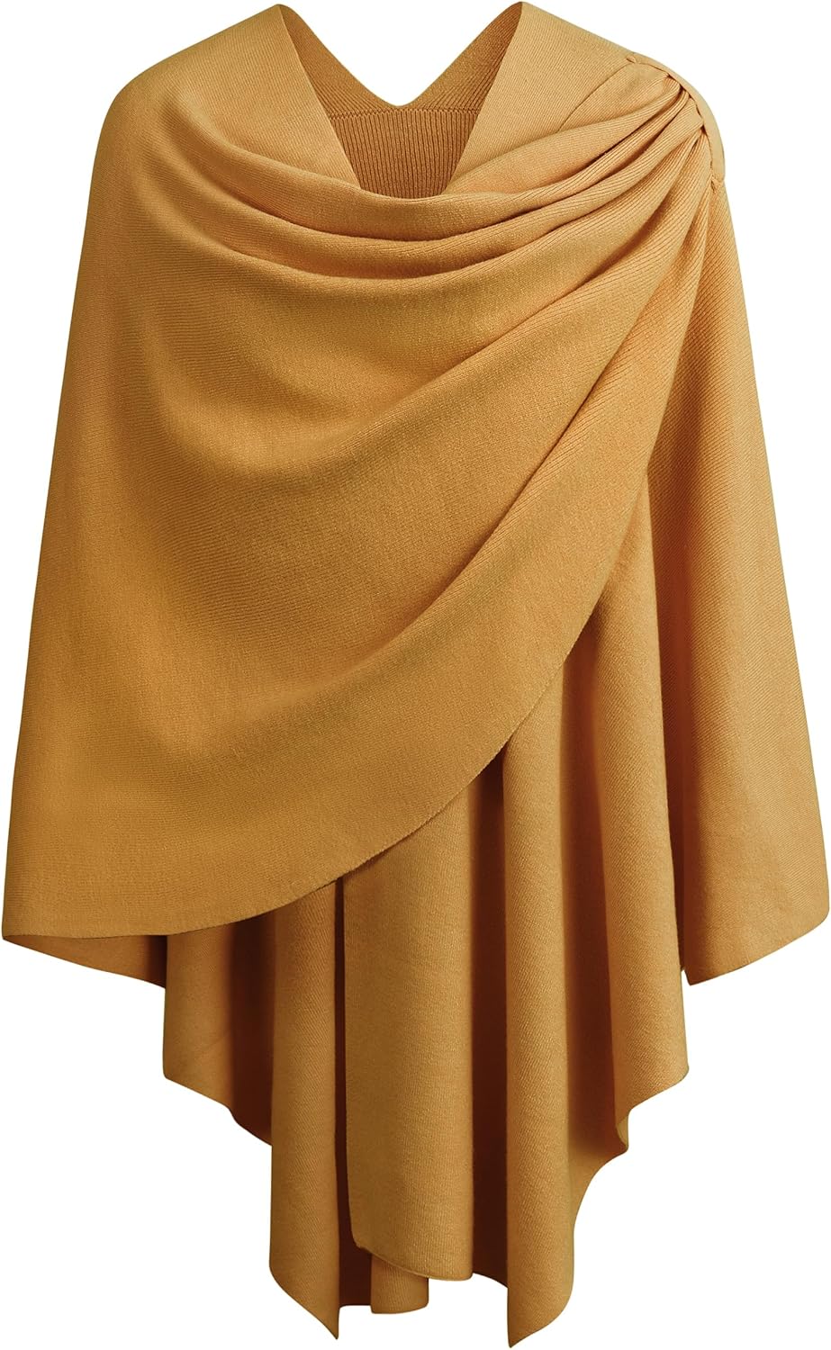 PULI Womens Large Cross Front Poncho Sweater Wrap Topper Knitted Elegant Shawls Cape for Fall Winter