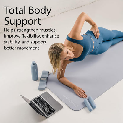 Lindywell Pilates Yoga Workout Mat Non Slip 6mm, 8mm, 10mm Thick - 6ft x 26in
