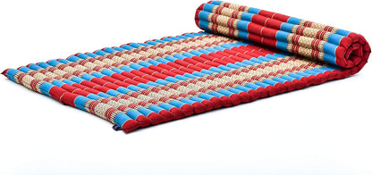 Leewadee - Kapok Roll Mat – Handcrafted Folding Sleep & Relaxation Mattress from Thailand, Ideal as Guest Bed, Camping Mat, Yoga Mat or Traditional Futon, 75 x 39 inches, Anthracite