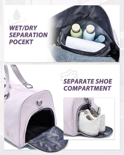 Gym Bag Womens Mens with Shoes Compartment and Wet Pocket Travel Duffel Bag for Women for Plane Sport Gym Tote Bags Swimming Yoga Waterproof Weekend Overnight Carry on Bag Hospital Holdalls - Colors B