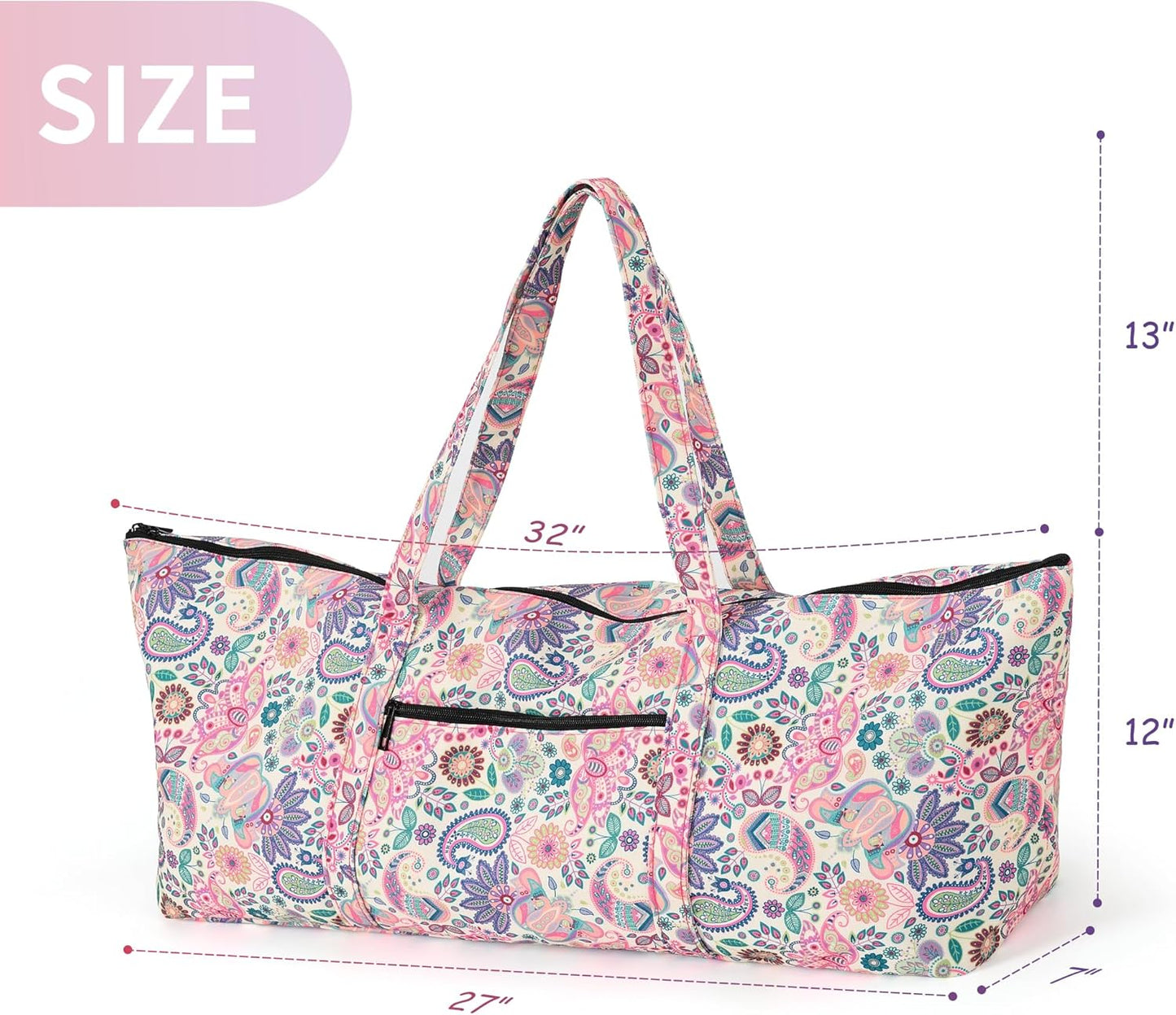Boulder Bee | Yoga Mat Bag | Large Yoga Mat Carrier with Wet Pocket | Yoga Gifts | Gym Tote Bag for Women