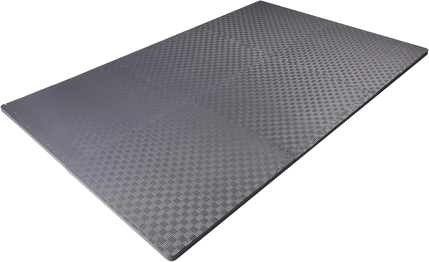 BalanceFrom Puzzle Exercise Mat 1" Thick, EVA Interlocking Foam Floor Tiles for Home Gym, Mat for Home Workout Equipment, Floor Padding for Kids, Black, 24 in x 24 in x 1 in, 24 Sq Ft - 6 Tiles