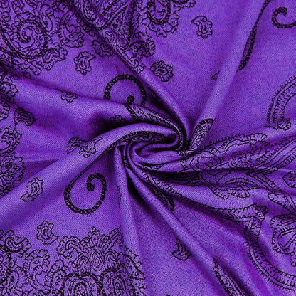 Ciormis Two Tone Silky Paisley Pashmina Shawl Scarf,Soft Women's Rave Jacquard Pashminas Wrap Scarves