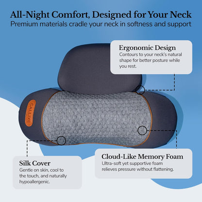 CALLIXE Original TheraPillow – 3-in-1 Neck Massager Pillow with Heat & Gentle Traction | Relaxing Neck & Shoulder Support with Vibration Massage, Wireless Design & USB-C Charging
