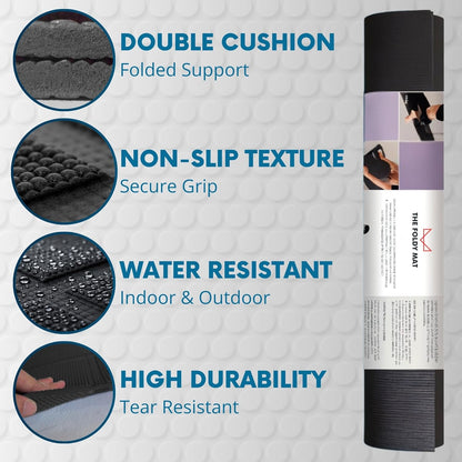 Foldable Yoga Mat Thick, in 6 Combinations; Greater Support and Protection for Joints, Body Alignment System, and Sections for Hands and Feet. Non-slip texture and water-resistant