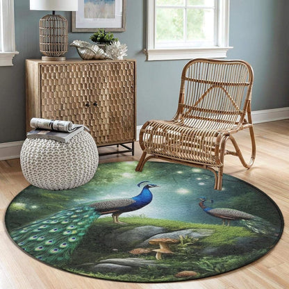 Room Sofa Yoga Soft Round Carpet, Home Decor Non Slip Kitchen Office Circle Rug, Machine Washable Modern Round Area Rug Beach Turtles, 60inch