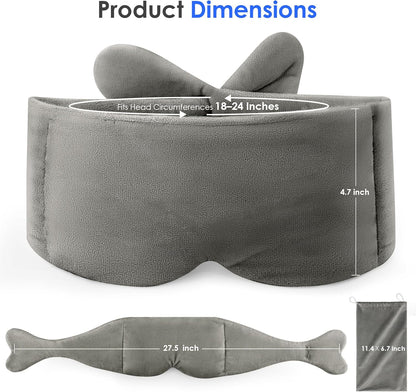 Weighted Eye Mask for Sleeping, Soft Minky Sleep Mask for Side Sleeper with Adjustable Buckle, 100% Blockout Design, Ideal for Meditation, Relaxation and Travel, Includes Storage Pouch (Gray)