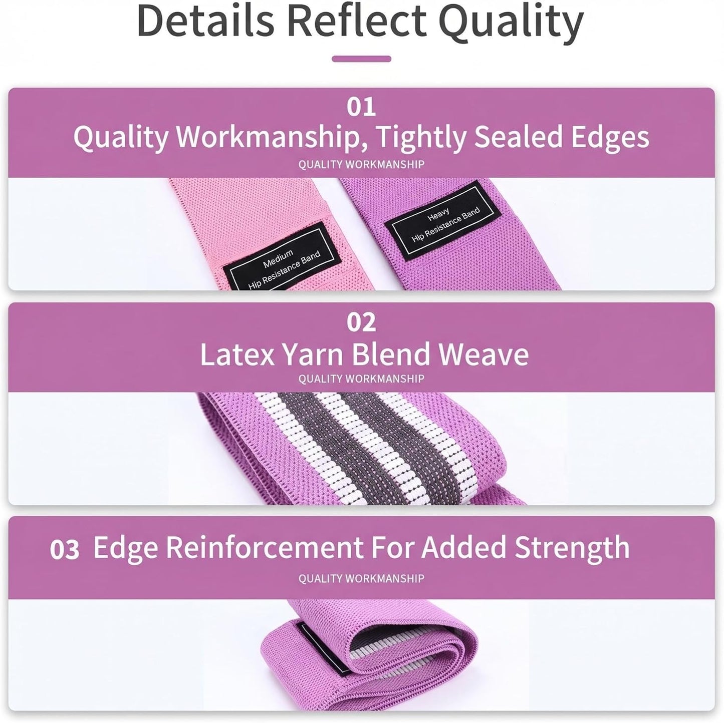 Premium Non-Slip Fabric Resistance Bands -