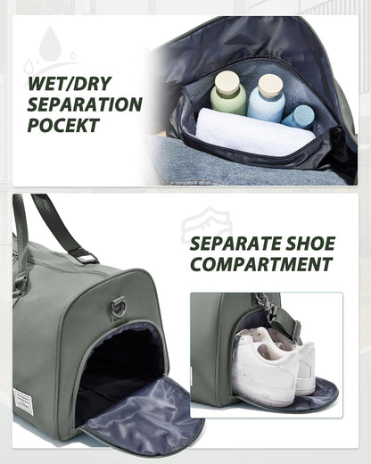 Gym Bag Womens Mens with Shoes Compartment and Wet Pocket Travel Duffel Bag for Women for Plane Sport Gym Tote Bags Swimming Yoga Waterproof Weekend Overnight Carry on Bag Hospital Holdalls - Colors A